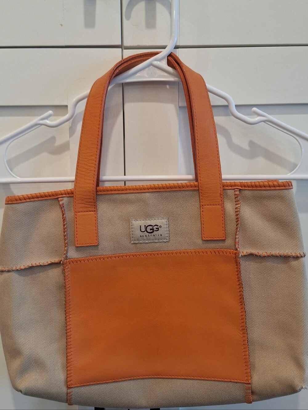 UGG Tan & Orange Canva Tote EUC